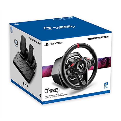 Thrustmaster T128, Volante de Carreras Force Feedback con Pedales Magnéticos, PlayStation 5, PlayStation 4, PC