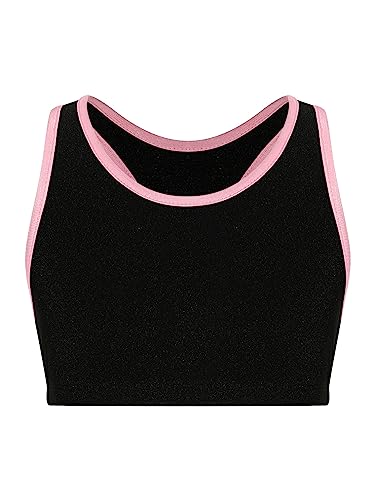 TiaoBug Conjunto de Chándal Verano para Niñas Tanks Top de Deportivo y Leggings Pantalones Largos de Elásticos Ropa de Deporte Danza Gimnasia A Rosa 9-10 años