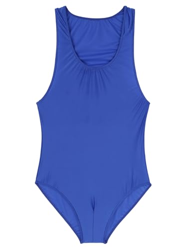 TiaoBug Maillot de Danza Ballet para Niña Mono sin Manga de Tirante Body Interior de Elástico Clásico Leotardo Gimnasia Rítmica Ropa de Deportiva Fitness Yoga XS-XXL C Azul M