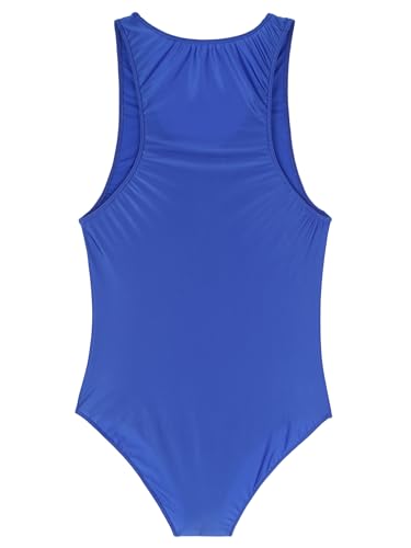 TiaoBug Maillot de Danza Ballet para Niña Mono sin Manga de Tirante Body Interior de Elástico Clásico Leotardo Gimnasia Rítmica Ropa de Deportiva Fitness Yoga XS-XXL C Azul M