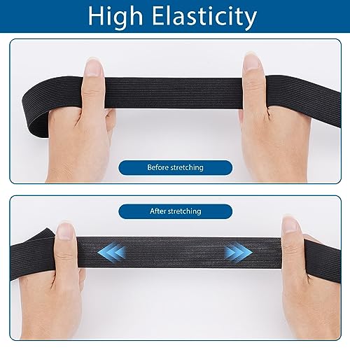 Ticeed Cinta Elástica Plana, 6 Rollos Elastica Costura Banda Elástica De Alta Elasticidad Gomas Elásticas para Coser, Cinta Elástica Costura para Manualidades Bricolaje (10mm, 20mm, 30mm de Ancho)