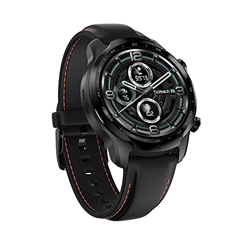 TicWatch Pro 3 Reloj inteligente con GPS para hombres y mujeres, Wear OS by Google, Pantalla de doble capa 2.0, Batería de larga duración, Negro