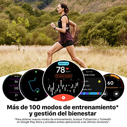 Ticwatch Pro 3 Ultra GPS Smartwatch Qualcomm SDW4100 y Mobvoi Sistema de procesador Dual Wear OS Smart Watch para Hombres Oxígeno en Sangre Detección IHB AFiB Evaluación de Fatiga 3-45 días Batería