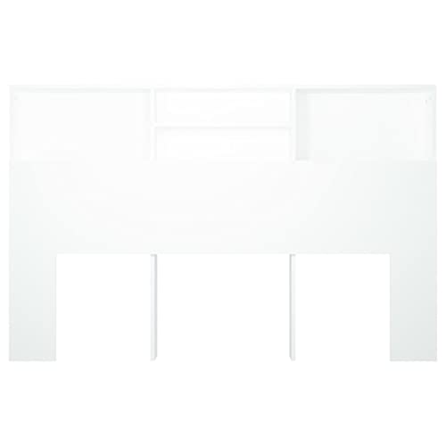 Tidyard Mueble Cabecero Armario de Cama con Almacenaje Pared Armario Cabecero para Dormitorio Habitación con 4 Compartimentos Blanco 160x19x103,5 cm