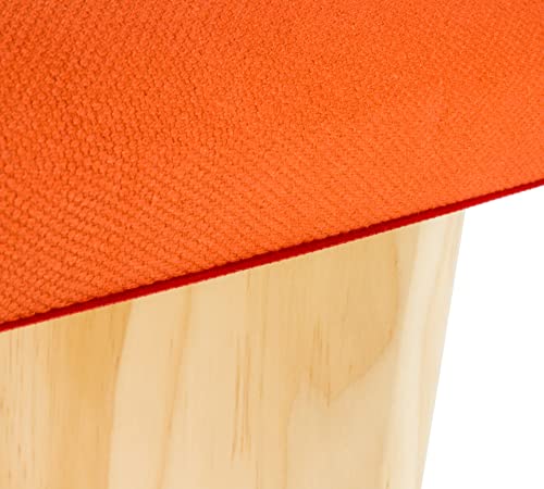 Tierra Zen Banqueta Meditación, Madera, Naranja Teja, Altura 23,5 cm