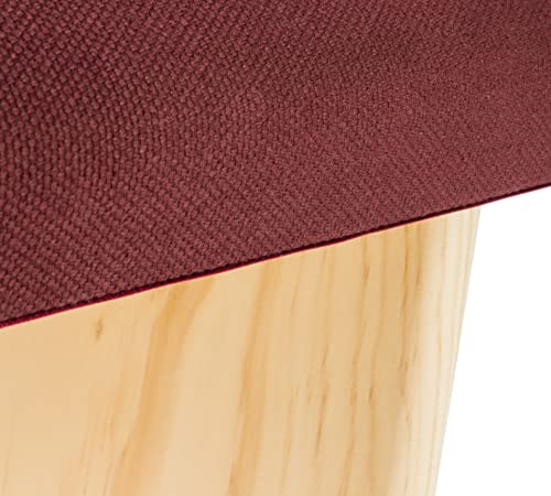 Tierra Zen Banqueta Meditación, Madera, Rojo Burdeos, Altura 23,5 cm