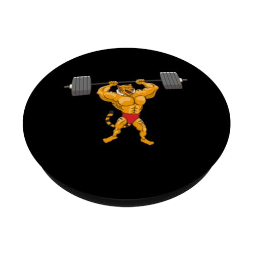 Tiger Bodybuilder Gym Muscle Fitness Entrenamiento Fuerte Atleta PopSockets PopGrip Intercambiable