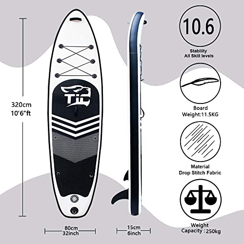 TIGERXBANG Tabla de Sup Stand Up Paddle Board con Asiento Kayak | Tabla de Paddle Surf Hinchable | 320x80x15cm | para Adultos/niños | Kit Completo de Surf ISUP