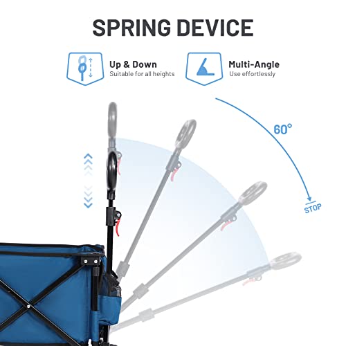 Timber Ridge Carro Playa Ruedas Grandes, Carrito Plegable Transporte para Jardín Playa Campaña Compra al Aire Libre, Carreta con Bolsa de Cubierta Mango Ajustable hasta 100kg