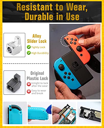 TiMOVO 4PZS Recambios de Joystick Compatible con Nintendo Switch OLED 2021/Switch/Switch Lite Joycon, 24 PZS Kit de Herramientas de Reparación Profesional Herramienta de Palanca, Destornillador,Blanco