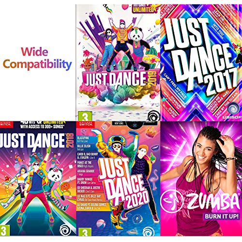 TiMOVO Bandas de Muñeca Compatible con Just Dance 2024/2023/2022/2021/2020 y & Nintendo Switch Zumba Burn It Up, [2PZS Diferente Tamaño] Bandas de Muñeca Elástica Ajustable para Joy-con Controlador