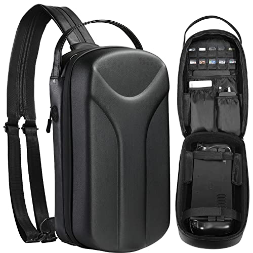 TiMOVO Funda Viaje Compatible con Steam Deck, Bolsa de Transporte Portátil para la Consola y los Accesorios de Steam Deck, Estuche Rígido Anti-golpe Almacenar Tarjeta SD, Adaptador, Cable Carga, Negro