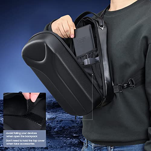 TiMOVO Funda Viaje Compatible con Steam Deck, Bolsa de Transporte Portátil para la Consola y los Accesorios de Steam Deck, Estuche Rígido Anti-golpe Almacenar Tarjeta SD, Adaptador, Cable Carga, Negro