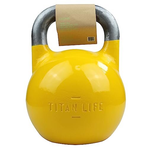 TITAN LIFE Pro Kettlebell Steel Competition 16kg Pesa Rusa, Unisex – Erwachsene, Yellow, One Size