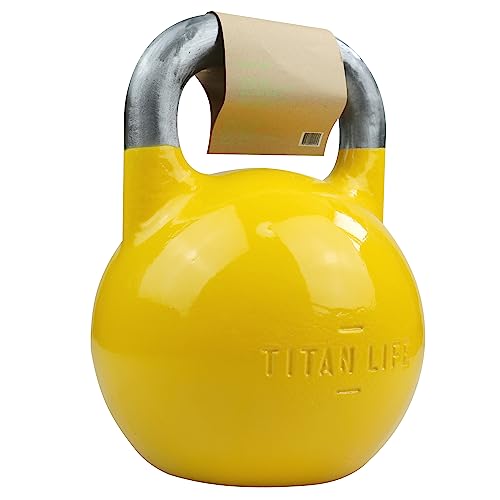 TITAN LIFE Pro Kettlebell Steel Competition 16kg Pesa Rusa, Unisex – Erwachsene, Yellow, One Size