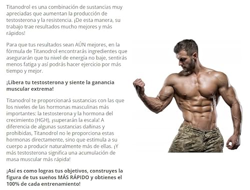 TITANODROL Premium, 2 paquetes, aumenta los niveles de testosterona, rápido crecimiento muscular, rápida quema de grasa, sin esteroides, ¡sin efectos secundarios!