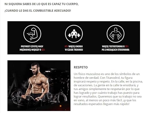 TITANODROL Premium, 3 paquetes, aumenta los niveles de testosterona, rápido crecimiento muscular, rápida quema de grasa, sin esteroides, ¡sin efectos secundarios!