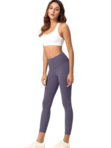 TMEOG Leggins Deportivos Mujer Cintura Alta Mallas 7/8 Mayas Push Up Leggings Reductores Pantalones de Yoga Deporte Running Licras Deportivas(Morado,M)