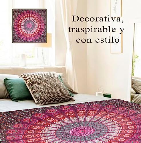 Toalla grande para playa y picnic, mandala para pared 100% algodon, manta/mantel/alfombra/pareo/tapiz (210x230cm, Colores Surtidos)