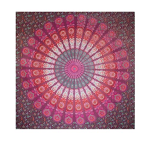 Toalla grande para playa y picnic, mandala para pared 100% algodon, manta/mantel/alfombra/pareo/tapiz (210x230cm, Colores Surtidos)