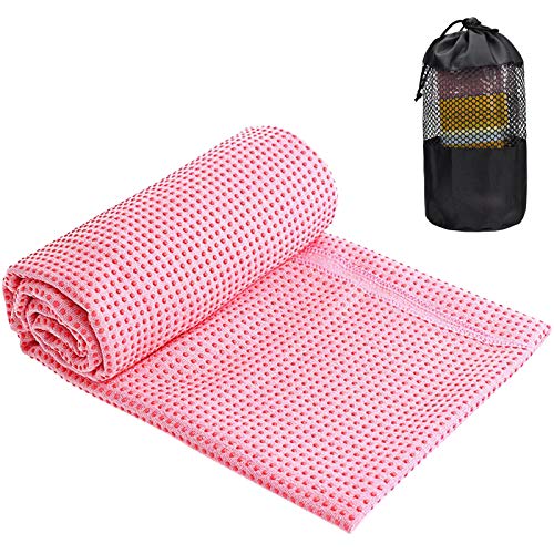 Toalla Yoga Antideslizante para Colchoneta, Toalla Yoga Hot Grande para Esterilla Yoga, Toalla de Microfibra con Bolsa de Transporte para Pilates, Bikram