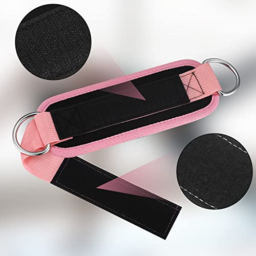 Tobillera para Polea, Tobillera para Cable Máquina, Correas de Tobillo Acolchadas Ajustable con D Ganchos, Tobillera Deportiva Gimnasio Accesorio de Cable para Hombre Mujer Extensiones de Piernas