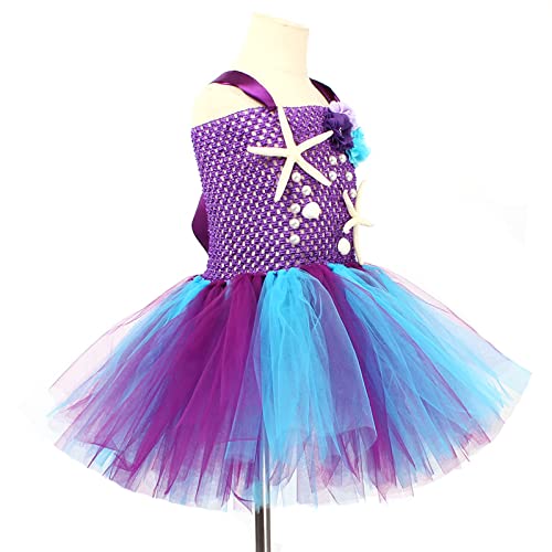 Toddler Girls Dress Summer Fashion Dress Princess Dress Casual Tutu Mesh Dress Outwear Vestido Azul Princesa Chica, morado, 10-12 años