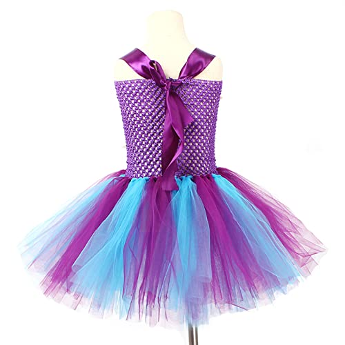 Toddler Girls Dress Summer Fashion Dress Princess Dress Casual Tutu Mesh Dress Outwear Vestido Azul Princesa Chica, morado, 10-12 años