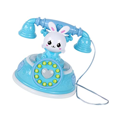 Toddmomy Teléfono Simulado Teléfono con Cable Vintage Clásico Juguete De Teléfono De Enciende El Teléfono De Juego Juguete De Telefono Rotar El Plastico Sala De Juguetes Brillar