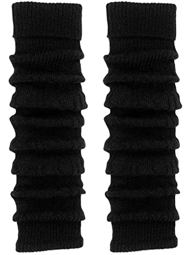 TODO Warm Calentadores de piernas para mujeres con Lana - suave, flexible, largo. Calentadores de piernas para el invierno cuando hace frío. (Negro)