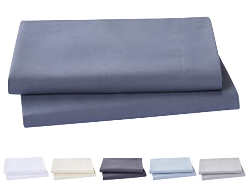 Todocama – Juego de 2 Fundas de Almohada, Microfibra Extra Suave, hipoalergénicas. Juego de 2-150x40 cm Azul grisáceo