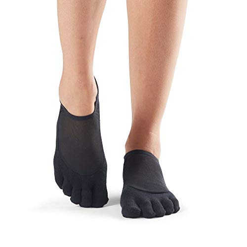 Toesox Luna de Punta Completa Calcetines de Agarre para Yoga y Pilates, Unisex Adulto, Negro, S