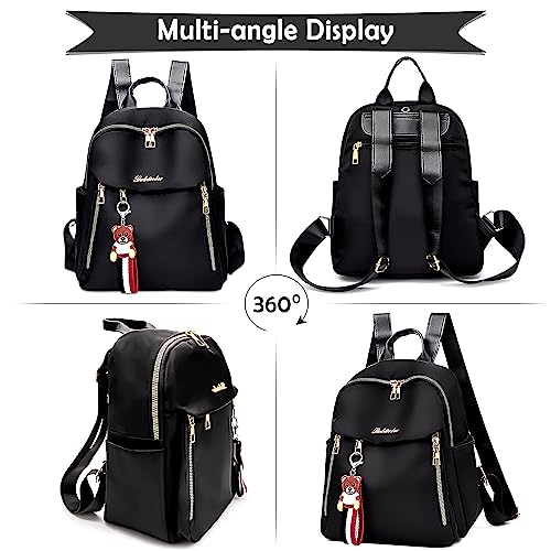 Tokeya Mochila Mujer Antirrobo Pequeña, Casual Bolso de Hombro Ligero impermeable Bandolera Mochilas Práctico Mochila Niñas Elegante para Todos los Díario, Viajes Cortos, Trabajo, Fin de Semana Negro