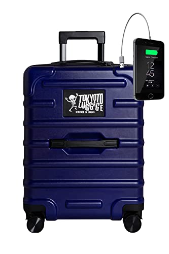 TOKYOTO Maleta de Cabina Anti-Arañazos Luggage Equipaje de Mano 55x40x20 Maleta Juvenil Trolley de Viaje Ryanair Easyjet Maleta de Viaje Rígida Blue Green Solo Maleta | Regalos para comunión