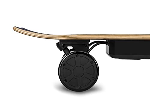 TomaHawk Wind | Skate Electrico con Mando Inalámbrico | Longboard Eléctrico para Adulto con Doble Motor de 400W | Monopatin Fishboard para Carving | Madera de Arce - Azul/Blanco