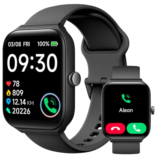 TOOBUR Reloj Inteligente Mujer Hombre, Smartwatch Alexa Incorporada 1.95" Pantalla IP68 Sumergible con Llamada/Seguimiento del Frecuencia Cardíaca/Oxígeno en Sangre/Sueño/100 Deportes para Android iOS