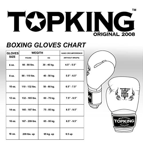 Top King Super Air - Guantes de boxeo de cuero transpirable para entrenamiento o combate, color blanco, 10 onzas