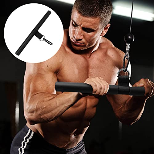 Topfinder Barra Recta Biceps DIY Barra de Tracción Poleas Gimnasio en Casa Musculacion Barra de Dominadas con Asas Blandas y Mosquetón (Barra Biceps)