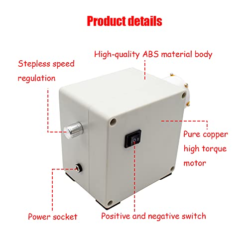 Toplionace Caña de Pescar Profesional Portátil AC100-240V Máquina de Accionamiento Eléctrico de Bobinado de Construcción Herramienta de Caña de Pescar DIY 0-66 rpm Ajustable (con Interruptor de Pie)