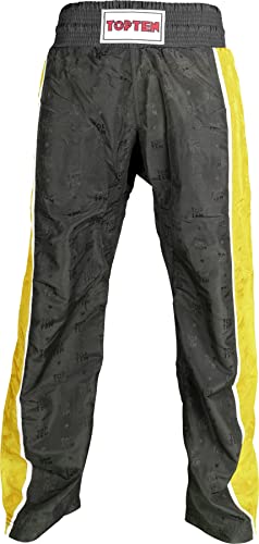 TopTen 1606-2200 Pantalones de esgrima, Adultos Unisex, Negro Y Amarillo, XX-Large