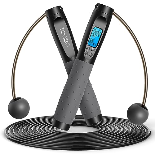 TOQIBO Cuerda para Saltar, Comba de Crossfit Alta Velocidad sin Cable Comba de Fitness, Boxeo, MMA Cuerda de Salto Longitud Ajustable 2 Formas de Entrenamiento Fitness en Casa, Oficina o Gimnasio