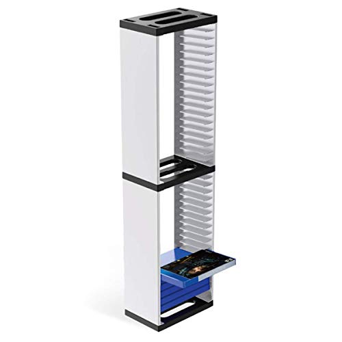 Torre de Almacenamiento de Juegos para PS5, Soporte de Torre de Almacenamiento de Discos de Juegos, Almacena 36 Juegos de PS5 o Discos BLU Ray