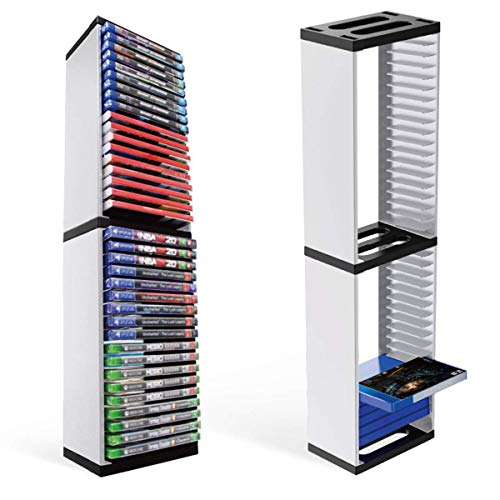 Torre de Almacenamiento de Juegos para PS5, Soporte de Torre de Almacenamiento de Discos de Juegos, Almacena 36 Juegos de PS5 o Discos BLU Ray