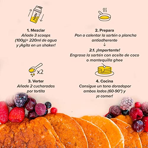 Tortitas Proteicas de HSN Evocakes 2.0 | Sin Sabor 1 Kg = 10 Tomas por Envase | Protein Pancake: Preparado de Tortitas de Avena + Claras + Whey | Tortitas Fáciles y Rápidas de Hacer