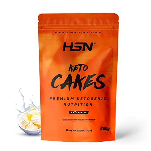 Tortitas Proteicas Sin Gluten Keto Cakes de HSN | Sabor Mantequilla 500 g = 10 Tomas por Envase | Protein Pancake Ideal para la Dieta Cetogénica | Apto Vegetariano, Sin Azúcar añadido