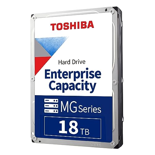 Toshiba 18TB Enterprise Internal Hard Drive – MG Series 3.5' SATA HDD Mainstream server and storage, 24/7 Reliable Operation, Hyperscale and cloud storage (MG08ACA16TE)