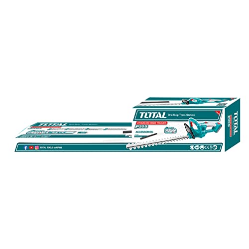 Total Tools - Cortasetos Eléctrico | A Batería P20S de 20 V | Máquina de Podar Portátil Especial para Jardín | Cuchillas de 450 mm | Máxima Capacidad de Corte de 19 mm