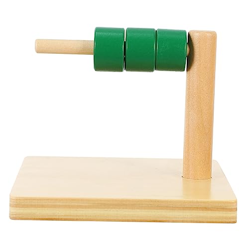 TOYANDONA 1 Juego Anillo De Juguete Cilíndrico Material De Bebé Montessori Discos Montessori En Pasador Horizontal Bebé Juguetes Montessori Juguete De Bebe Rompecabezas Desct Madera Niño