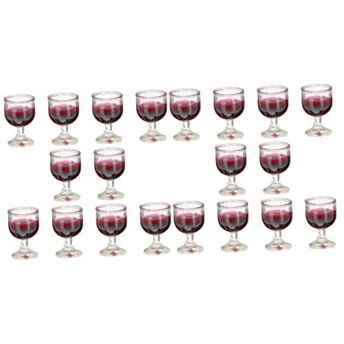 Toyvian 20 Piezas Copa De Vino De Casa De Muñecas Copas De Vino Pequeño Vaso Decorativo Vasos De Cata De Whisky Copas De Jerez Accesorios Cortadillo Cloruro De Polivinilo Jarro De Cerveza