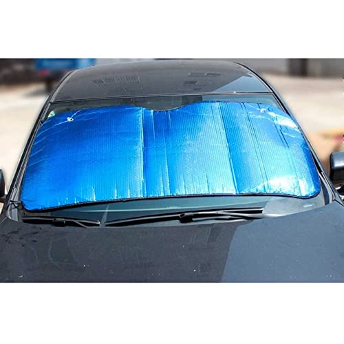 Tradineur - Parasol Reflectante para Coche, Polietileno con película de Aluminio, colocación con ventosas y Gomas elásticas, protección Rayos UV, Parabrisas Delantero, 60 x 130 cm, Color Aleatorio